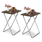 Garden 4 you Folding TV Tray Table on Bed & Sofa,TV Dinner Tray with Sturdy MDF,25In Portable Table with No Assembly Required （Walnut,2PC） - color: Walnut, size: 2pcs
