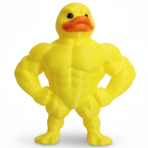 3D Printed Muscle Duck Figurine, Funny Desk Decor Collectible Statue, Muscular Duck Desktop Figurine, Gifts for Gym People, Gym Decor for Men, Bodybuilder Duck Collectible Desktop Sculpture (Large) - size: Large