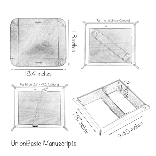 UnionBasic Medium Valet Tray, Jewelry Tray for Rings Watches Earrings, Entryway Catchall Caddy for Coins Keys Change, Nightstand Bedside Valet Holder, Trays for Electronic Gadgets, Black Plus - color: Black, size: 9.5" x 7.9" x 2"