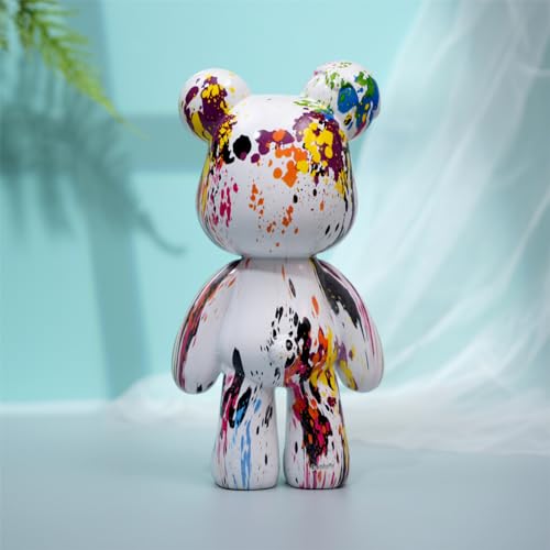 Abstract Bear Statue Decor for Home, Resin Animal Bear Sculpture Ornament for Bedroom, Living Room, Office on Table, Shelf and Cabinet (Type C) - color: Type C