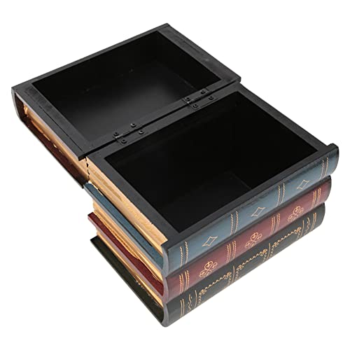 Acouto Fake Book Box European Vintage Decorative Fake Book Storage Decorative Bookends Home Office Shelf Decoration (13.2 * 16cm / 5.2 * 6.3in)