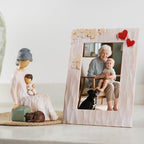 NAN ZAI NAN FANG Grandma Birthday Gifts Thoughtful Valentine Christmas for Grandma 5.9" Resin Sculpture Hand-Painted Grandmother Gifts from Grandkids Statues for Home Decor(Frame for Free) - style: Grandma and Child Set