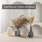 Ceramic Vase Set of 4 Small Vases Home Decor Modern Rustic Farmhouse Pottery Decorative Flower Vases for Pampas Grass Dried Fresh Flowers, Living Room, Bedroom, Table Centerpiece, Mantel, Shelf