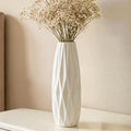 12 Inch White Vase Ceramic Flower Vase, Tall Vases for Pampas Grass, Home Decor, Modern Textured Vases for Living Room Decorations,Table Centerpieces,Shelf,Farmhouse Small Ceramic Vase - style: Shape 6