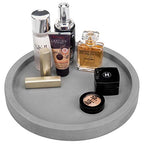 MyGift 11-inch Modern Gray Concrete Round Bathroom Vanity Tray, Cologne and Perfume Tray for Dresser Top - color: Gray-11 Inch Round