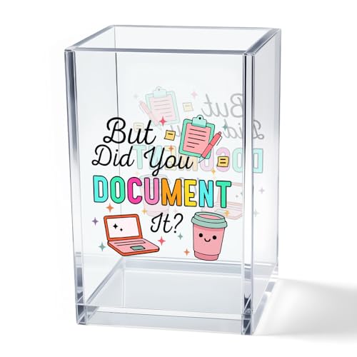 But Did You Document It Acrylic Cosmetic Pencil Pen Holder Cup, Funny Office Decor Office Desk Organizer Accessories, Funny Sarcastic Work Gifts for Women Girl Boss Coworker Sister HR Students - style: Document It