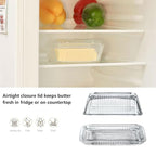 Clear Glass Butter Dish with Lid for Countertop, 6.5" Crystal Butter Dish with Cover, Covered Butter Tray for Refrigerator - size: 6.5inch