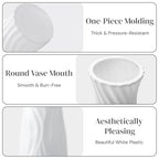 SOUJOY 10 Pack Composite Plastic Flower Vase, White Conic Floral Vase Home Decor Centerpieces, Small Unbreakable Vases for Decor Living Room - size: 7.11 cm x 7.11 cm x 20.1 cm