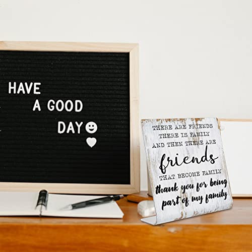Friend Gifts for Women Men Friends Friendship Plaque Gift Office Gifts for Friends Sisters Coworkers Decorations On Shelf Table Desk for Living Room Bedroom Home Office dksg12 - style: thank you for being part of my family