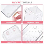 HOUSE DAY Makeup Drawer Organizer Trays 24 PCS, 4-Size Clear Drawer Organizers with Silicone Pads, Vanity Organizers and Storage, Non Slip Plastic Drawer Organizer for Desk, Bathroom, Kitchen, Office - size: 24 Pcs
