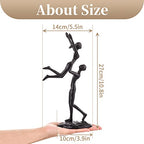 Sziqiqi Iron Sculpture Metal Statue for Couples Modern Decorative Figurine Romantic Sculptures Ornament Gift for Her Him Wedding Girlfriend Wife Abstract Home Table Decor - style: Couple Lift