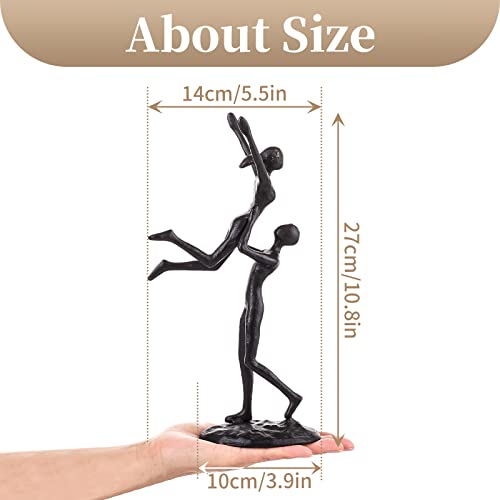 Sziqiqi Iron Sculpture Metal Statue for Couples Modern Decorative Figurine Romantic Sculptures Ornament Gift for Her Him Wedding Girlfriend Wife Abstract Home Table Decor - style: Couple Lift