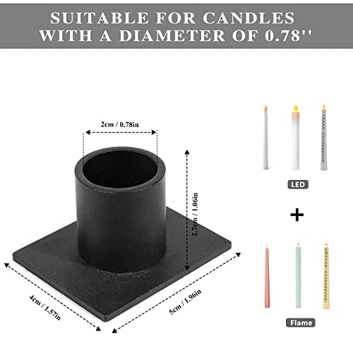 Black Taper Pillar Candle Holders, Set of 4 Candlestick Holder Centerpieces for Home Decoration, Wedding Anniversary, Party, Housewarming Gifts - color: 203084-4