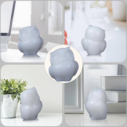 2 Inch Owl Figurine Handcrafted,White Jade Healing Crystal Animal Sculpture,Home Decor Unique Gift for Collectors,Crystal Artwork Nature Lovers Birthday Anniversary Present Spiritual Gift - color: White Jade Owl