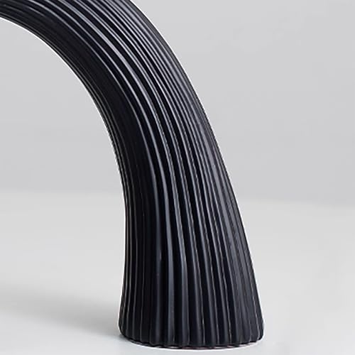 Modern Black and White Ceramic Sculpture - Abstract Art Centerpiece for Dining Table, Coffee Table Decor, Home & Office (Black) - color: Black
