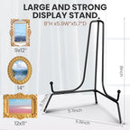 Chumia 18 Pcs Anti Slip Plate Stands for Display, Black Iron Easel Plate Holder Picture Frame Holder Stand for Display Decorative Photo Tabletop Artwork(8 Inch) - size: 8 Inch