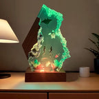 Handmade 3D Ocean Resin Lamp - USB Powered Resin Ocean Night Light with Wooden Base, Variable Lights, Scuba Diver Gifts, Diving Enthusiast Collectibles, Unique Birthday Holiday Gifts for Men & Women - color: Scuba Diver-1, size: S