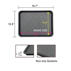 PetLike Boot Tray for Entryway Indoor, Pet Food Mat Tray, 16.7 x 12.8 inch 2 Packs, Waterproof Rubber Mat for Boots, Shoes, Pets, Garden - color: Grey New
