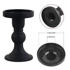 3-Piece Set of Black Glass Candlestick, Crystal Candlestick Holder Holder and Conical Candle, Christmas Candle Holder Decoration, Family Living Room Wedding Candle Holder (black1set) - color: Black
