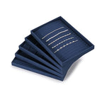 11 Slots Microfiber Jewelry Tray, Ring Display Earring Display Tray, Ring Earrings Studs Tray Showcase Display Jewelry Organizer (Blue) - color: Blue, size: 11 Slot