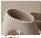 Modern Ceramic Vase Set of 2 – White Abstract Sculptural Vases for Home Décor, Table Centerpiece, Office & Living Room Decoration