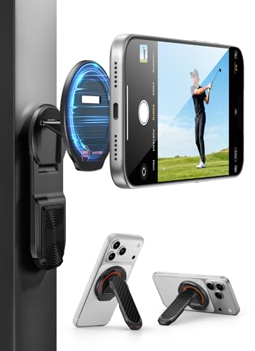 SUPCASE Magnetic Golf Cart Phone Holder, Dual-Sided Magnetic Phone Stand Mount Compatible with MagSafe iPhone 17/16/15/14 & Galaxy S26 Ultra, Golf Accessories Golf Gifts for Men Women Golfers, Black