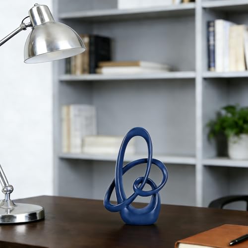 Blue Knot Decor Sculpture,7.1" Modern Abstract Sculptures Home Decor, Resin Statue Tabletop Accent for Coffee Table, Console Table, Shelf, Mantel, Dining Table Centerpiece, Wedding - color: Blue, size: 7.1in