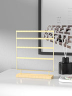 Julysky Earring Holder Organizer, Earring Stand, 4 Layers, Golden - color: Golden, size: 4 Layers