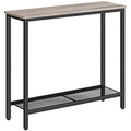 HOOBRO 29.5" Narrow Console Table, Small Entryway Table with Shelf, 2 Tier Thin Sofa Table, Behind Couch Table, Side Table, for Hallway, Living Room, Bedroom, Greige and Black BG74XG01 - color: Greige + Black