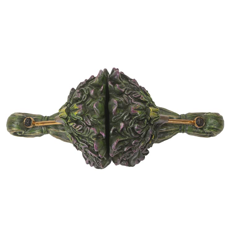 Ebros Gift Mythical Forest Tree Spirit Ent Celtic Greenman with Cigar Pipes Decorative Bookends Figurine Pair Set Wicca Horned God Sculptural Bookend Library Bookshelf Accent