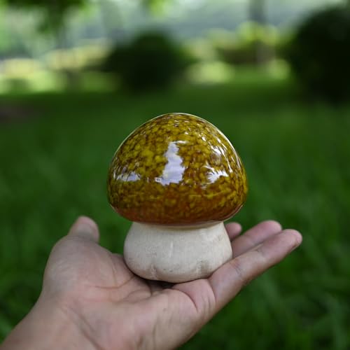 Ceramic Mushroom Garden Statue - Outdoor Decor for Whimsical and Enchanting Landscapes - Durable, Fade-Proof, and Easy to Clean - Set of 2, 4 Inche - style: Big-2