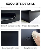 20 Inches Square Wooden Ottoman Tray Black, Large Wood Serving Tray with Handles for Living Room, Serving Food Breakfast, Ottoman Coffee Table Couch Sofa Kitchen - size: 20" x 20" x 2.2"
