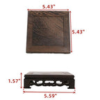 Wooden Display Stand Base 5.43" x 5.43" Square Wood Carved Pedestal Oriental Style Home Decoration for Vase, Flower Pots, Teapot, Table Lamp, Fishbowl - style: Square