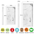 2 Packs Silicone Bathroom Vanity Tray Large 11.8" ＆ Small 7.8" Set - Rectangle Shatterproof Flexible Bathroom Tray for Soap Dispenser, Tissues, Candles, Towel, Plant, Perfume Key - color: White 11.8" & 7.8"