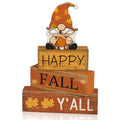 Lineshading 4 Pcs Fall Decorations for Home Wooden Gnome Block Sign Thanksgiving Tiered Tray Decor Thanksgiving Centerpiece Rustic Fall Table Decor for Autumn Harvest Party Home Kitchen Decorations - style: Fall Gnome