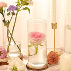 TBWIND 12Pcs Glass Cylinder Vases 8 Inch Tall Clear Flower Vases for Centerpieces Wedding Decoration, Hurricane Floating Candle Holder for Party Table Home Decor - size: 12 Pack 8 Inch