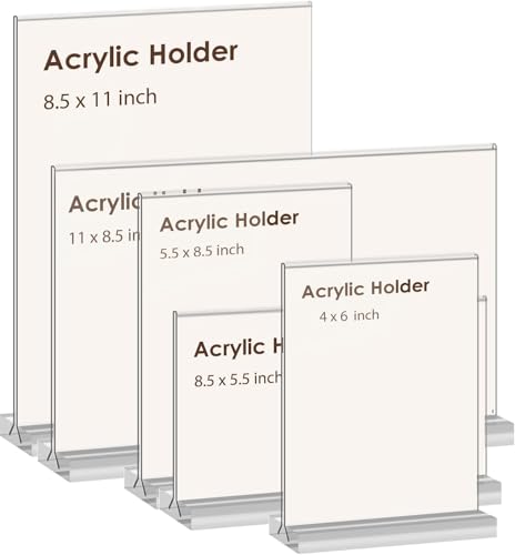 newnewshow 8.5x11 Clear Acrylic Sign Holder, Display Stand, Plastic Card Holder for Business, Office, Retail (2 Pack 8.5x11) - size: 2 Pack 8.5x11