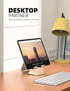 Lamicall Tablet Stand, Adjustable Tablet Holder - Desktop Stand Dock Holder Gifts Compatible with 4-13" Tablets Such as iPad Pro 11, 9.7, 10.5, 12.9 Air Mini, Kindle, Tab, iPhone Air 17 Pro Max, Gold - color: Gold