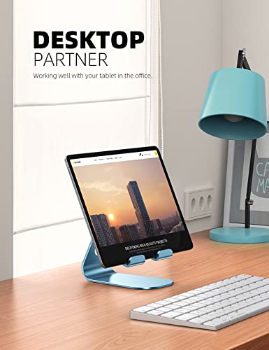 Lamicall Tablet Stand, Adjustable Tablet Holder - Desktop Stand Dock Holder Gifts Compatible with 4-13" Tablets Such as iPad Pro 11, 9.7, 10.5, 12.9 Air Mini, Kindle, Tab, iPhone Air 17 Pro Max, Blue - color: Blue