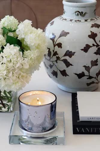 Crystal Candle Dish — by Alice Lane Home Collection — Size Small — Clear K9 Crystal Design — Smooth, Round Cutout is Perfect for Your Favorite Candle or Diffuser — Centerpiece with Elevated Style - size: Small