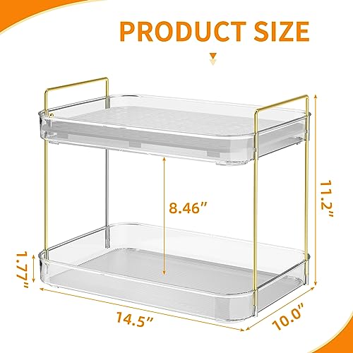 Seoneiro Whiskey Tray, Glass Cup Rack, Mug Holder, Coffee Cup Organizer, Bathroom Countertop Organizer with Drain Board Wine Glass Decorative, Food Tray, Kitchen Spice Rack - color: Transparent Color-2