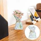 Veemoon Abstract Irregular Glass Vase Decorative Floral Vase for Home Decor Modern Art Flower Plant Display for Living Room Office Table