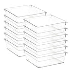 12 Pack Drawer Organizer - 6" X 6" Clear Acrylic Storage Bins with Non-Slip Pads, Versatile Desk Tray for Makeup, Jewelry, Kitchen, Bathroom, and Office Organization - size: 6"X 6"