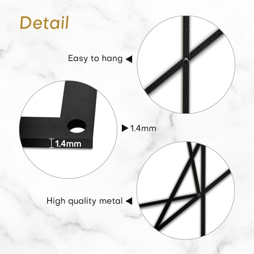 SIGNLEADER Metal Wall Decor Rectangles Composition Rectangles composition Minimalist Modern Luxury Wall Sculpture Hangings 3D Statue Home Decoration for Living Room, Bedroom, Bathroom, Kitchen, Fireplace, Office - 18" Black - color: Gry02-2405-m02, size: