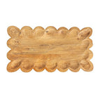 Creative Co-Op Scalloped Mango Wood Tray, Natural