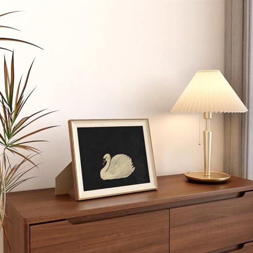 VIYYIEA Framed Wall Art for Living Room, Swan Art Canvas Prints, Vintage Home Decor, Animals Painting Picture, Bathroom Wall Decor Gifts for Friends or Family - 12L x 10W - color: Animal-【Zwaan】, size: 12"L x 10"W
