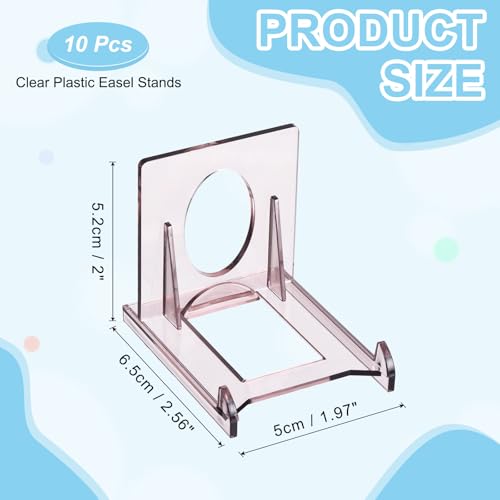 uxcell 20 Pack Book Display Stands, 2" Adjustable Display Holder Mini Clear Easel Collector Stand for Displaying Comics, Magazines, Postcards, Art works, DVDs, Medals, Gray Purple - color: Gray Purple