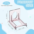uxcell 20 Pack Book Display Stands, 2" Adjustable Display Holder Mini Clear Easel Collector Stand for Displaying Comics, Magazines, Postcards, Art works, DVDs, Medals, Gray Purple - color: Gray Purple