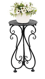 NAKUPE Plant Stand Indoor & Outdoor Flower Pot Stand 17" Tall Metal Plant Table,Single Planter Holder for Patio, Porch, Corner, Garden Decor, Balcony, Black(1 Pack)