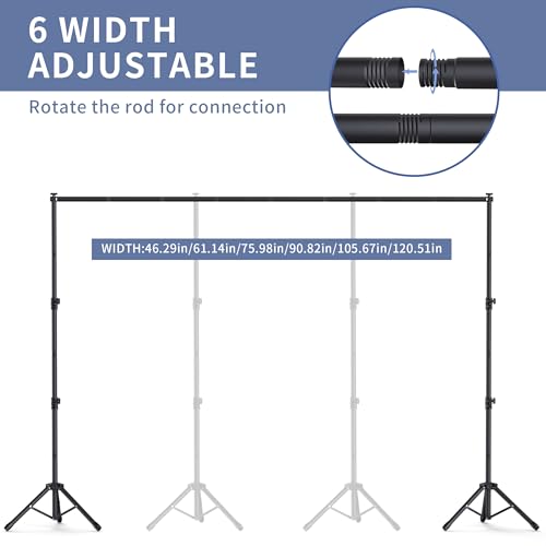 Backdrop Stand 10x7.5ft, Height Adjustable and Width Adjustable Backdrop Stand, Back Drop Stand for Balloon Arch, Photo, Parties